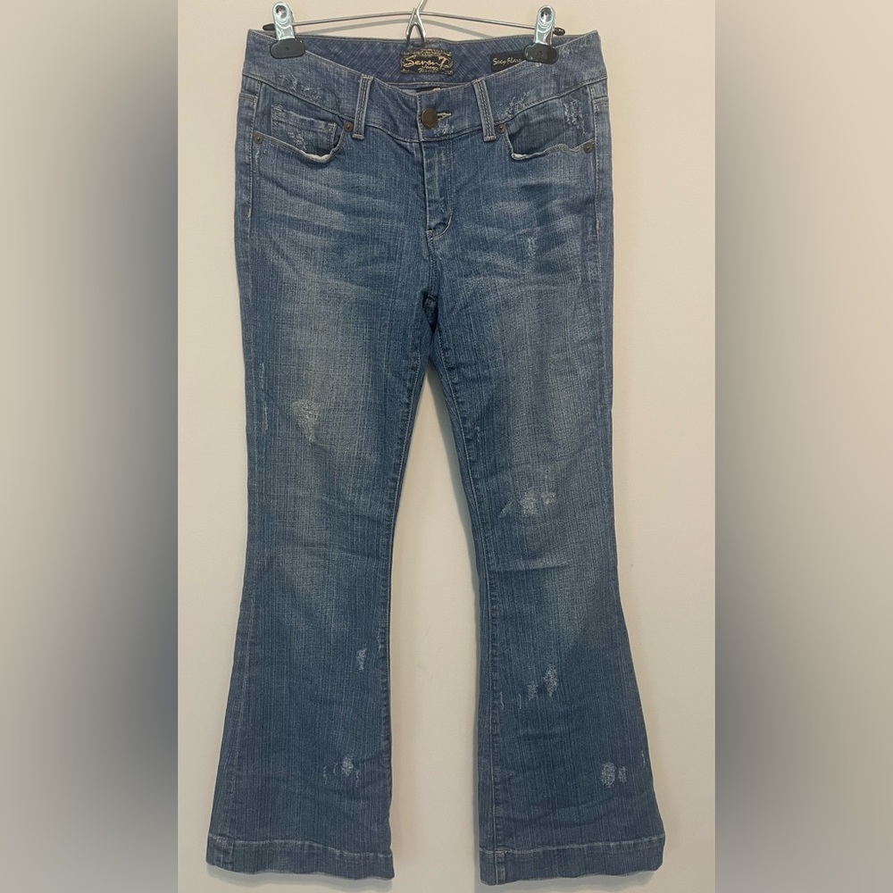 Seven7 “Sexy Flare” Low-Rise Jeans